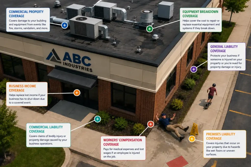 Commercial Property Insurance Dynamic Infographic