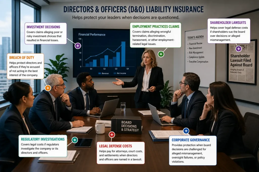 Directors & Officers Insurance - - D&O - Dynamic Infographic